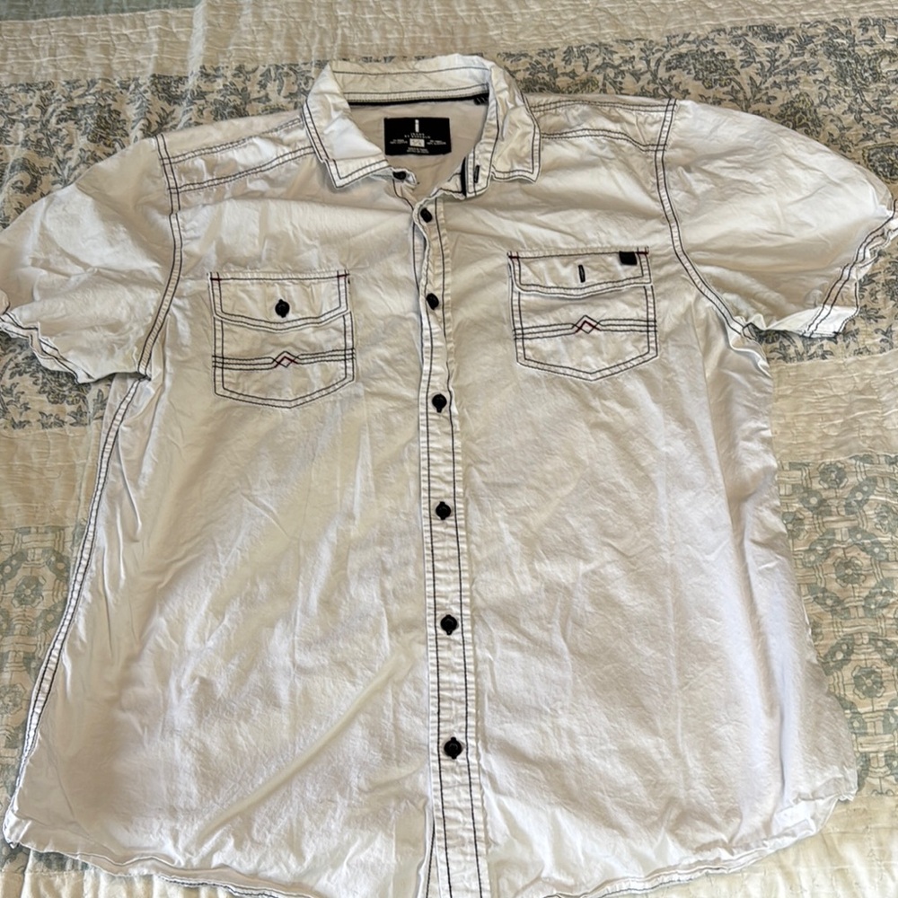 i jeans by Buffalo White Casual Button Down Shirt